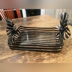 Vintage CT Designs Charlevoix Lucite Acrylic candy twist striped tray OOAK